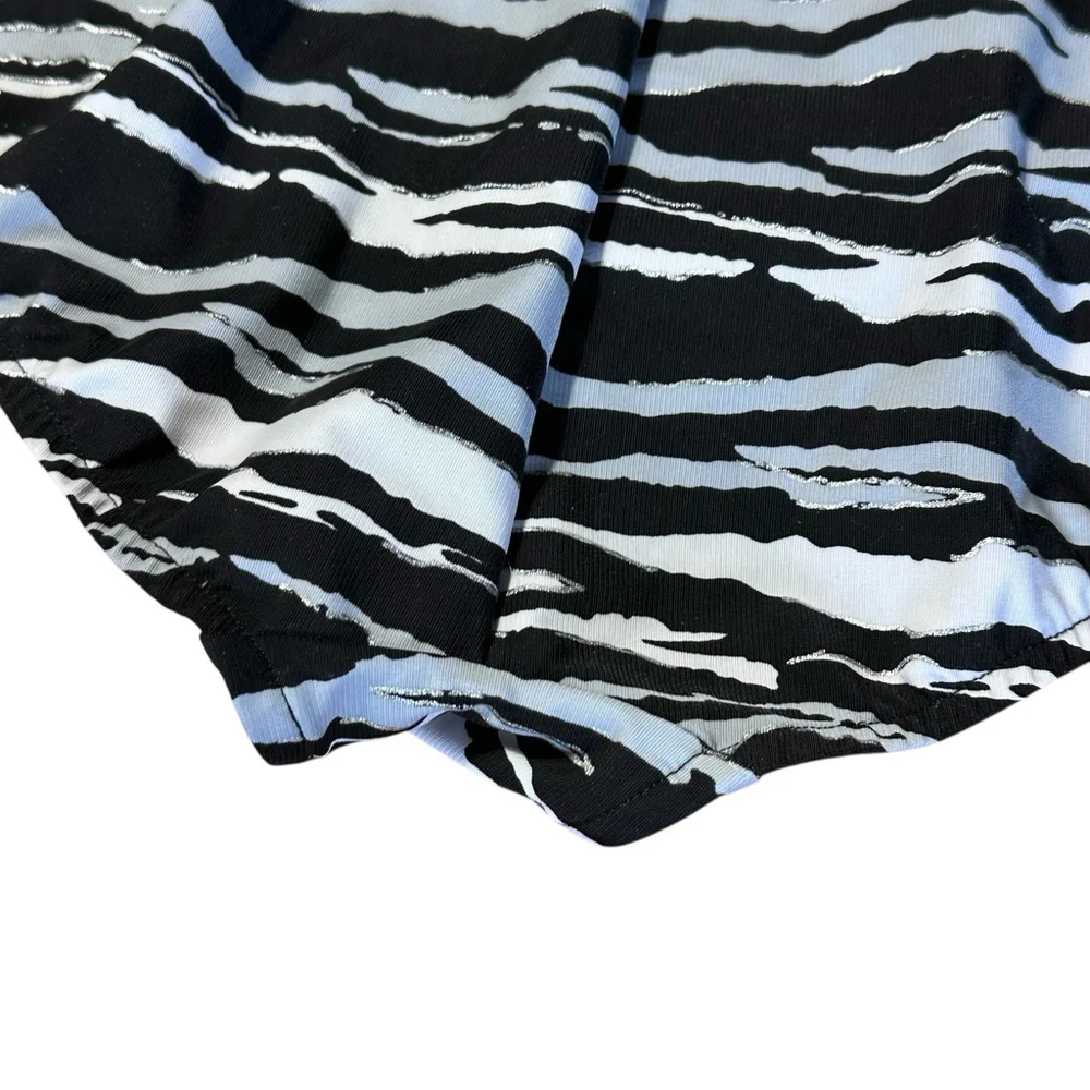 Magicsuit Black White Zebra Metallic Stripe 1 PC Swimsuit Modest Soft Cup 16